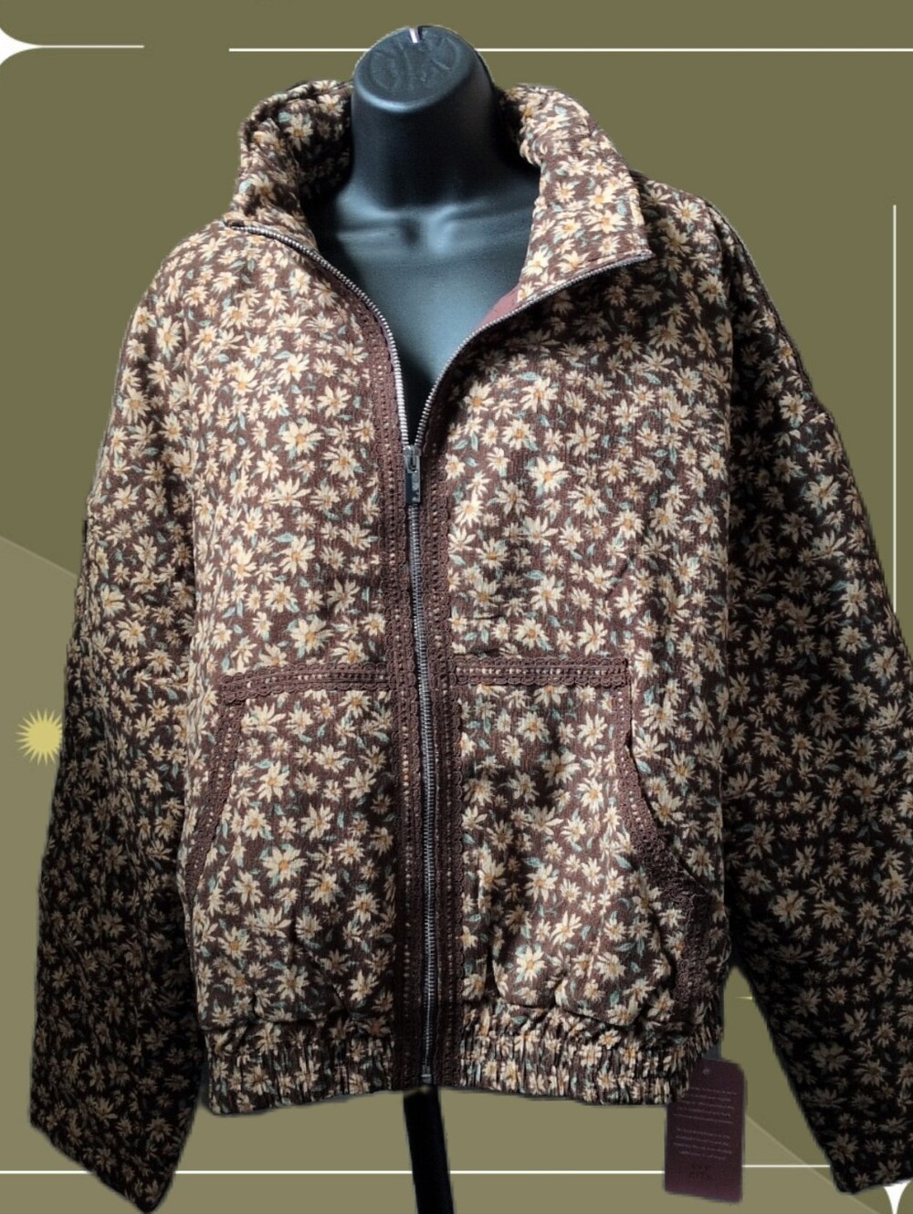 ✨ Nwt Ivy City Co Tasia Brown Floral Jacket Size XL